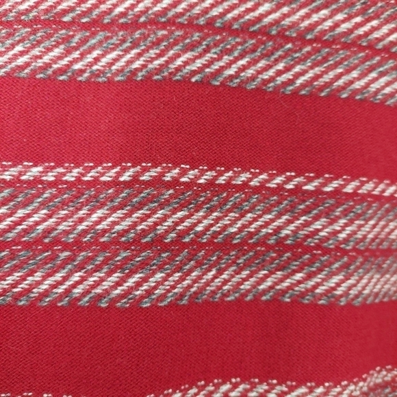 Banana Republic Button V Neck Knit Sweater Red Grey Striped Wool Blend Mens Sz L - Picture 8 of 9